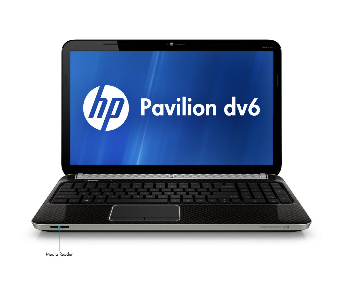 HP Pavilion dv6-6116nr Entertainment Notebook PC Front View