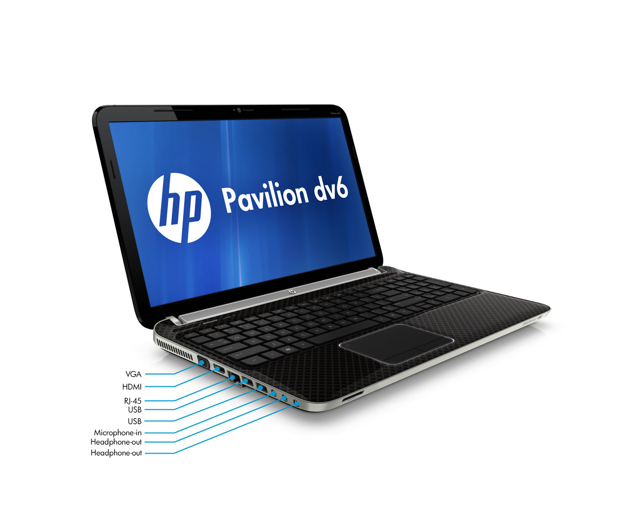 HP Pavilion dv6-6116nr Entertainment Notebook PC Left View