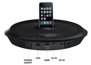 Optoma Neo-i / DV20A Portable Multimedia Projector iPod/iPhone Dock with Built-In Speakers