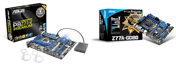 ASUS and MSI Thunderbolt Motherboards, Image Credit: Engadget
