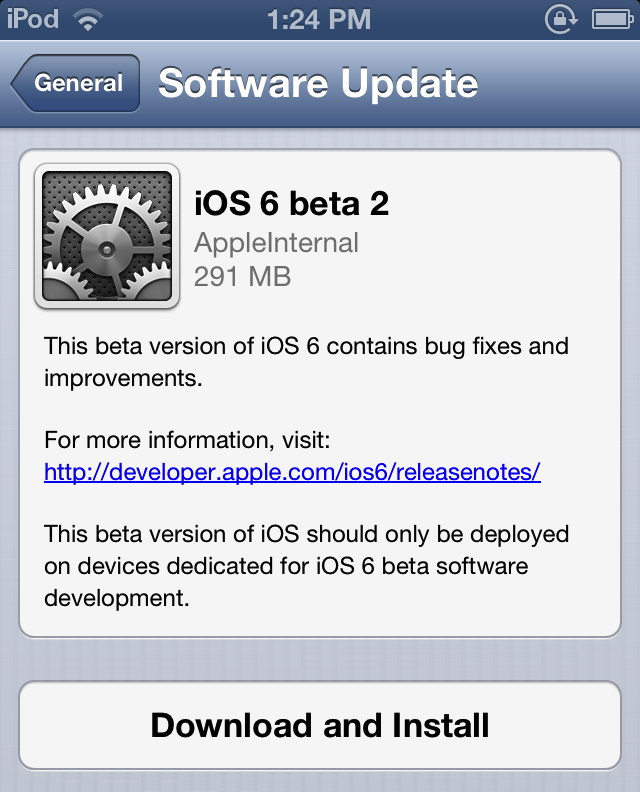 iOSA 6 Beta 2