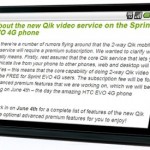 Qik two-way video call on Sprint EVO 4G the video call is free