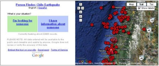 Read more about the article Google launches a tool for a person finder after Chile quake