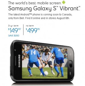 Read more about the article Bell Samsung Vibrant launching August 6