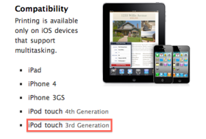 Read more about the article AirPrint Will Work With iPad, iPhone 4, iPhone 3GS and iPod touch(Third Generation and Later)