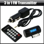 LCD FM Transmitter with Remote & Car Charger for iPhone and iPod