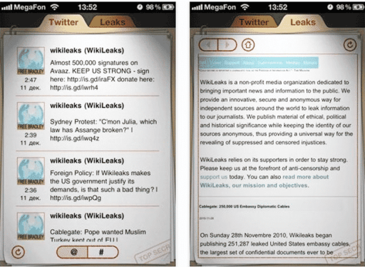 Read more about the article WikiLeaks iPhone App Developer To Donate Majority Of Their Earings To WikiLeaks