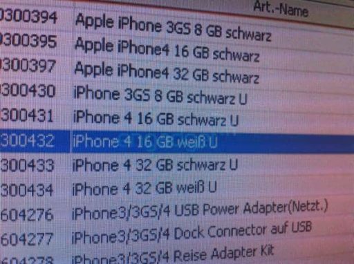 Read more about the article White iPhone 4 Spotted at Vodafone Germany’s Inventory System
