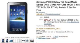 Buy Samsung Galaxy Tab From Amazon UK for Only £341