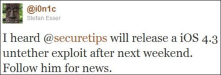New Exploit for Untethered Jailbreak of iOS 4.3 Will Be Released Next Week