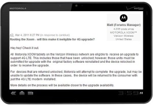 Read more about the article Motorola Will Upgrade Xoom to 4G LTE on Verizon Even for Rooted Tablets