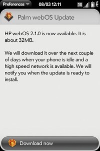 Read more about the article Palm Pre 2 Gets webOS 2.1 Update