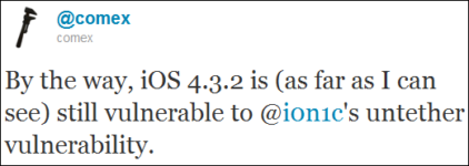 iOS 4.3.2 May Still Be Vulnerable To ion1c Untether Exploit
