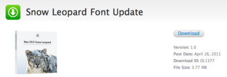 Apple Released Snow Leopard Font Update