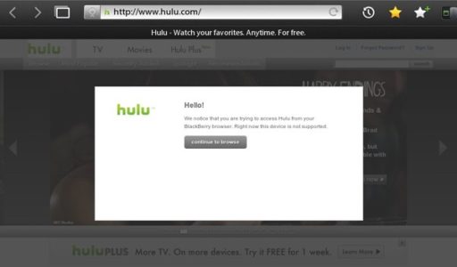 Read more about the article Blackberry Playbook Wants Hulu Plus