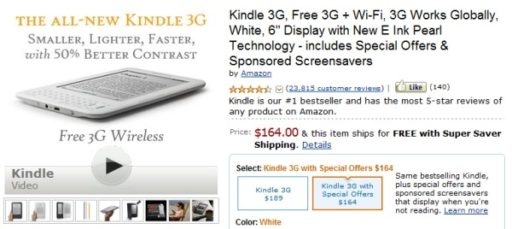 Read more about the article Kindle 3G Ad-Supported Version