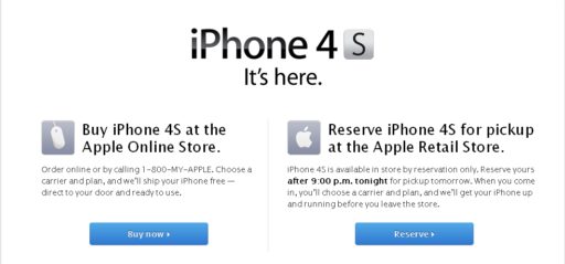 Read more about the article iPhone 4S Now Reservation-Only