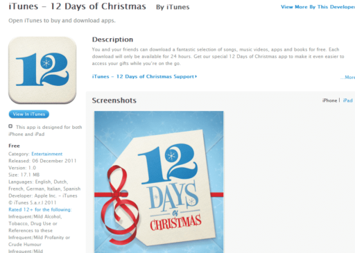 Read more about the article 12 Days Of Christmas By Apple