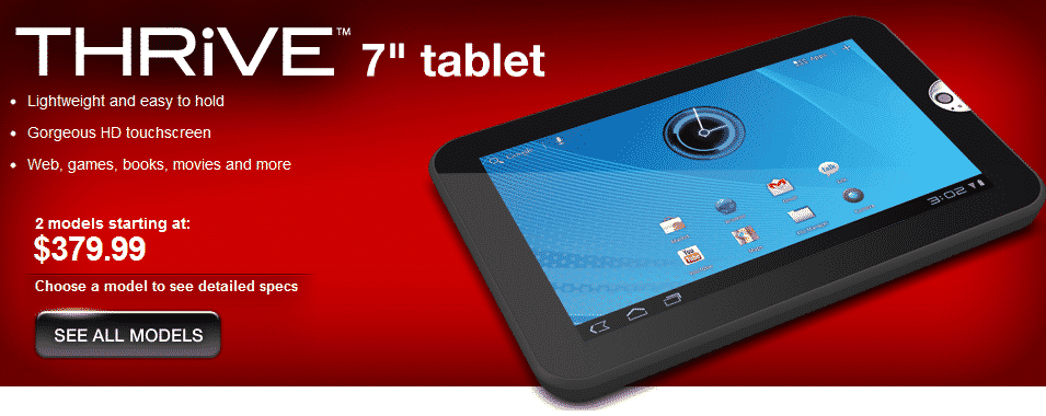 Read more about the article Tablet Review: Toshiba Thrive 7-inch tablet