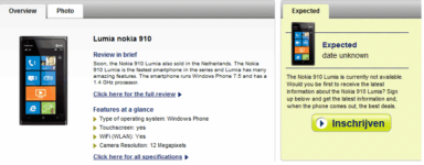 Dutch Retailer Puts Up Nokia Lumia 910 With 12-Megapixel Camera On It’s Website