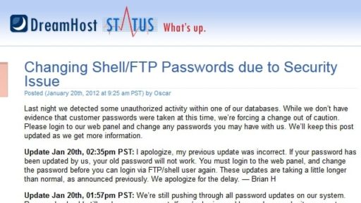 Read more about the article [Alert] Web-Hosting Service DreamHost Users – Change Password ASAP
