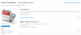 vThinking Studio Release Voice Calendar 1.1 For iOS Devices