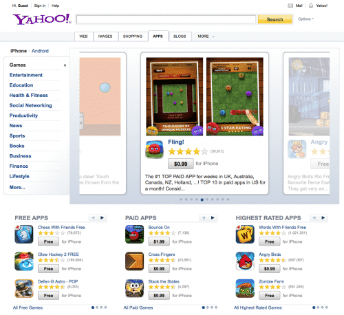 Read more about the article Yahoo Has Launched A New Portal To Search iOS And Android Apps