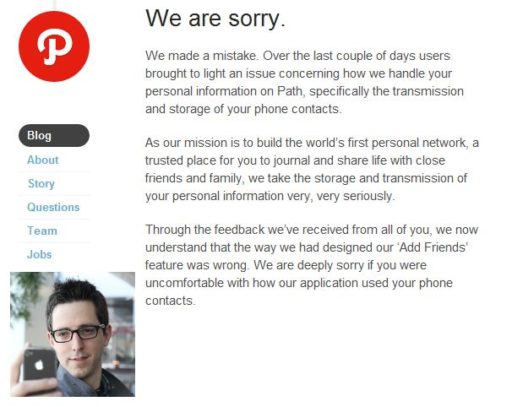 Read more about the article Path CEO Apologizes To The Network Users And Releases Update To Fix Privacy Issue