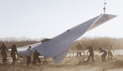 Read more about the article World’s Largest 45 Feet Long Paper Airplane Glides Over Arizona Desert