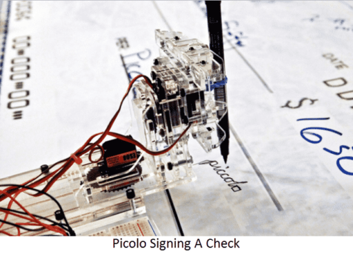 Read more about the article Sign Your Check By A Robot Artist: Piccolo