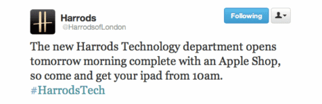 Apple Shop At London’s Harrods Will Debut With The Launch Of New iPad