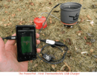 The PowerPot : First Thermoelectric USB Charger Charges Any USB Devices