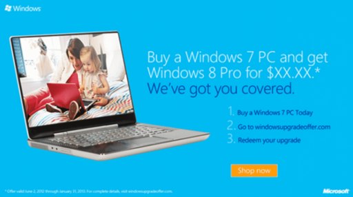 Read more about the article Microsoft To Offer $15 Windows 8 Pro Upgrade
