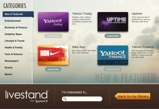 Read more about the article Yahoo Shuts Down Livestand Only 6 Months After Launch