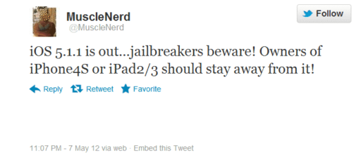 Read more about the article Jailbreakers Warned Not To Update To iOS 5.1.1 Yet