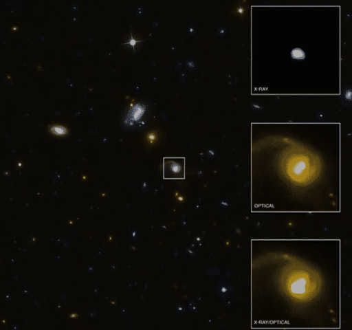 Read more about the article Rare Event Kicks Out Giant Black Hole From Its Home Galaxy