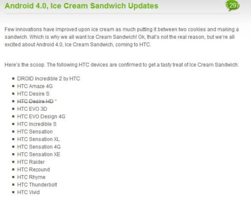 Read more about the article Android 4.0 Update To Desire HD Officially Canceled By HTC