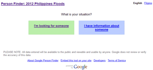 Read more about the article Google Person Finder Helps Locate Missing Persons In Philippine Floods