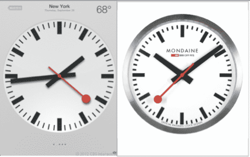 Read more about the article Apple Allegedly Copied Swiss Clock Design In iOS 6