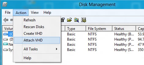 Read more about the article [Tutorial] How To Attach a VHD or VHDX in Disk Management In Windows 8
