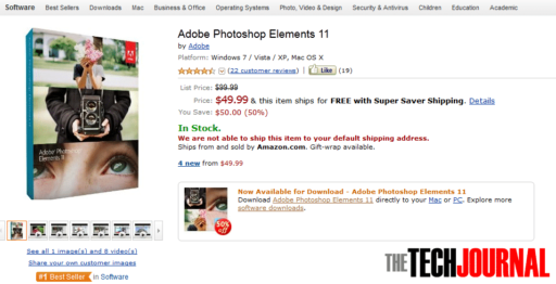 Read more about the article Amazon Cuts Adobe Photoshop Elements 11 Price By Half. Now It’s $49.99 Only!