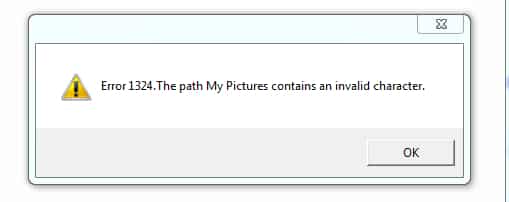 Read more about the article [Tutorial] How To Fix Error 1324 “The Folder Path ‘My Pictures’ Contains An Invalid Character”