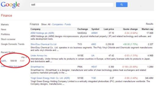 Read more about the article Google Finance Shows Apple Stock Price For The Query ‘Sell’, Problem Isn’t ‘Deliberate’