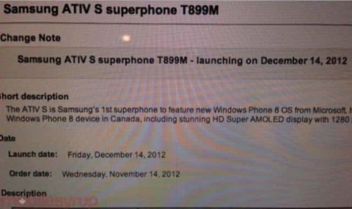 Read more about the article Samsung ATIV S Windows 8 Smartphone Releasing On December 14