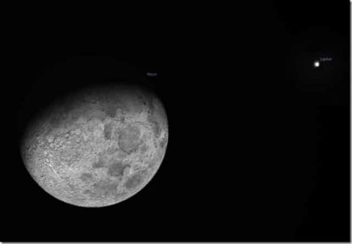 Read more about the article Jupiter Meets Moon Tonight, The Closest Encounter Before 2026