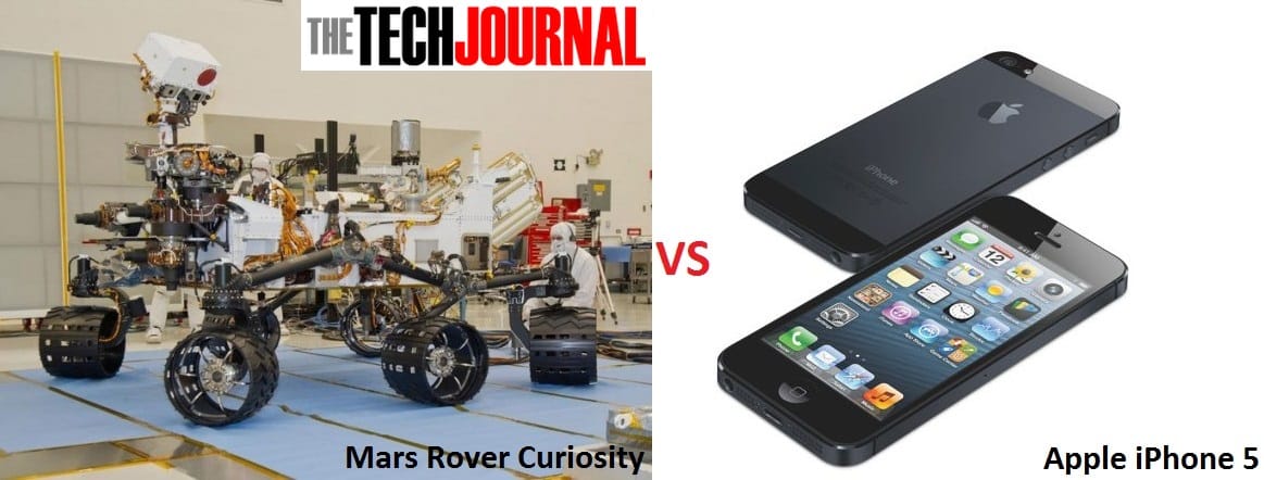 Mars Rover Curiosity vs Apple iPhone 5