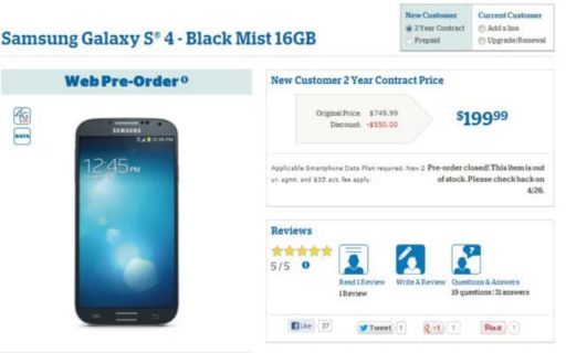 Read more about the article U.S. Cellular Starts Taking Pre-Order For Samsung Galaxy S4, Ships After April 26