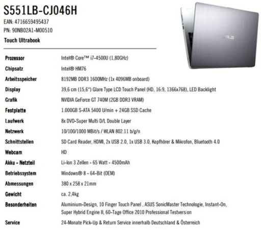 Read more about the article Asus VivoBook V551 Ultrabook Powered By Intel’s Haswell CPU