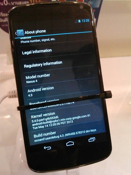Read more about the article Android 4.3 Spotted At Thailand Mobile Expo