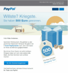 PayPal Mistakenly Informs Users About Winning 500 Euros Lottery